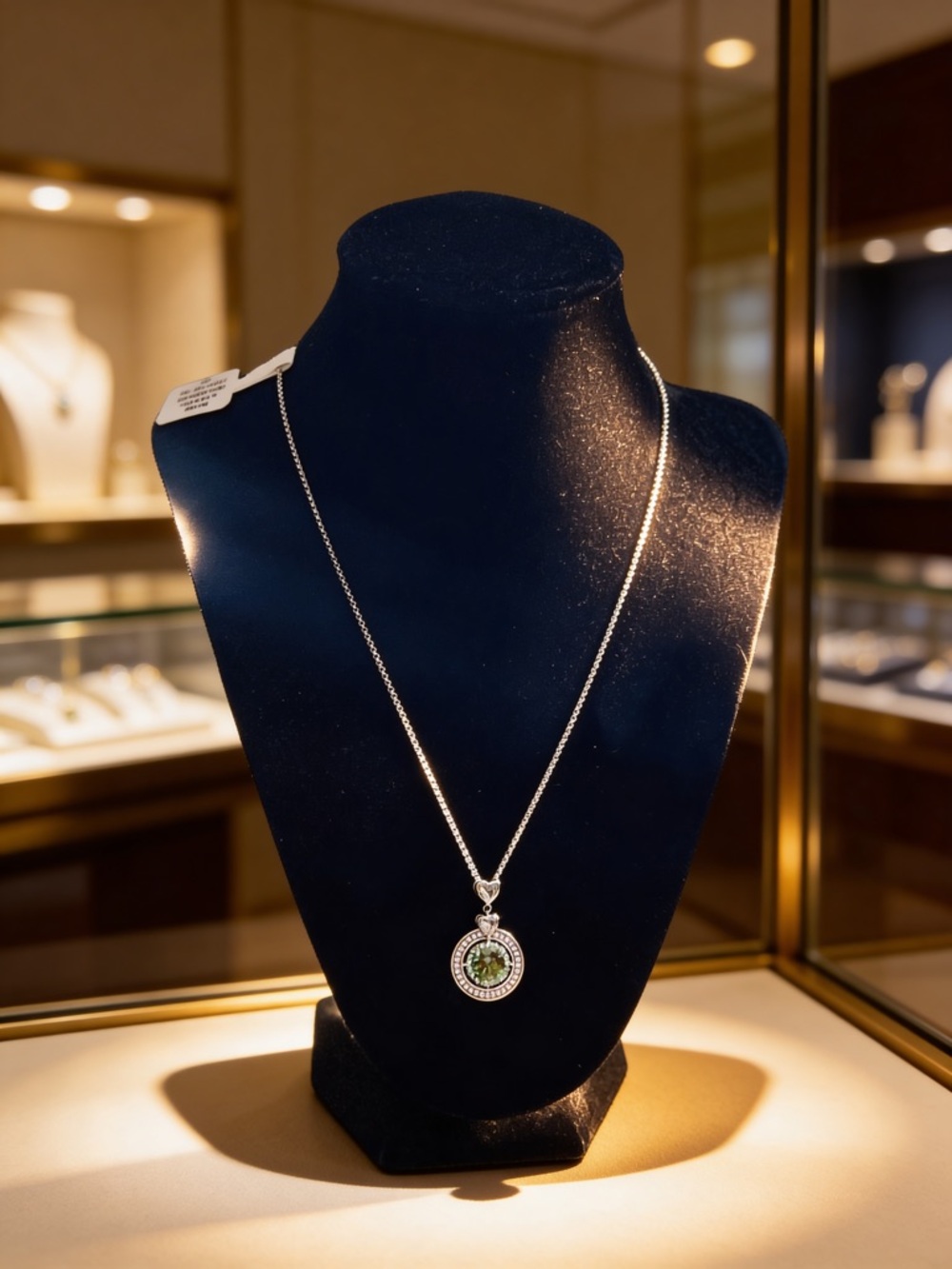 Classic Green Moissanite 2.0 karat Pendant Necklace - Timeless Women's Jewelry
